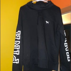 PINK cowl neck sweatshirt.